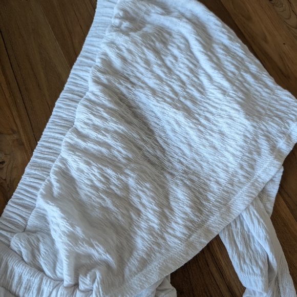 Free People Beach La La Maxi Dress V Neck Gauze Tiered Flutter Sleeve White L - Picture 14 of 16